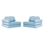 Weiche blaue Kindercouch mit Kissen – ideal zum Lesen und Spielen